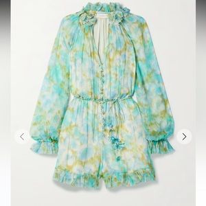 Zimmermann high tide floral playsuit romper size 1